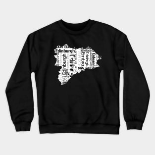 Edinburgh City Map With Text Crewneck Sweatshirt